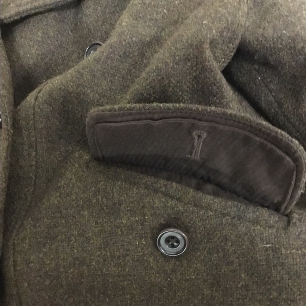 Gap Medium Dark Olive Wool Button Lined Jacket - image 7